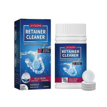 (100pcs) Retainer Cleaner 100 Denture Cleaning Tablets Stain Plaque Cleanser Remover