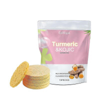 Turmeric & Kojic Cleansing Pads - Deep Pore Cleanser for Acne, Brightening & Even Skin Tone - 10 Pack for Gentle Exfoliation & On-the-Go Skincare