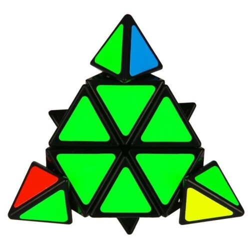 Κύβος παζλ Pyraminx 3x3 - Μάρκα 15544 - Πράσινο, Μπλε, Κόκκινο, Κίτρινο - 9,8 x 9,8 x 9,8 εκ. 1
