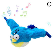 (Blue/ONE) Pat Fluttering Bird Electric Cat Toy Dog Self-Entertainment Simulation Crab Flapping Wing Bird