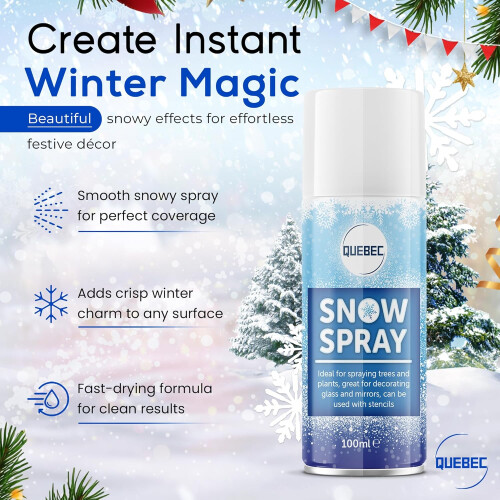 Quebec Artificial Snow Spray 100ml Xmas Decor 1