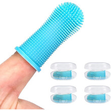 Dog Finger Toothbrush Teeth Cleaning Kit Set, 4 Pack