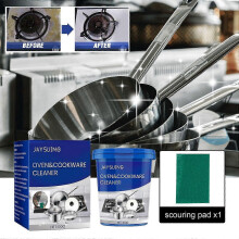 All-Purpose Stainless Steel Cleaner - Powerful Grease, Rust & Stain Remover with Baking Soda, Enzymes & Lemon Extract - Easy to Use, Restores Shine &