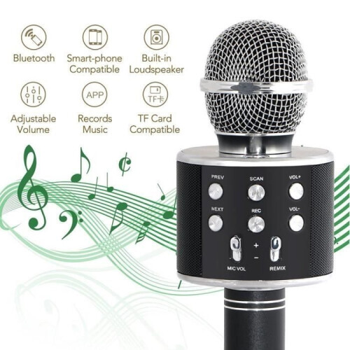 SHENGMI Q7 Bluetooth Microphone, Portable Wireless Microphone, KTV Karaoke Speaker for iOS iPhone Android Smartphone PC Tablet (No 1