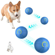 blue   Bouncing Ball Electric Intelligent Dog Chew Resistant Wear-Resistant Self-Entertainment Play Companion Dog Toy Anti-Dismantling