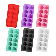 Flexible Heart Shape Silicone Chocolate Molds For-6 colors