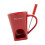Ceramic Fondue Cup 130ml Includes Fork For Chocolate And-Red 1