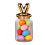Easter Glass Jar with Ceramic Bunnies Ear Lid Clear Candy 1