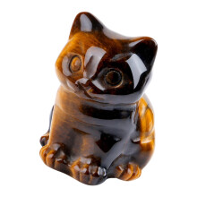 Kristallkatzen-Figuren, Sammlerstücke,-Tigeraugestein