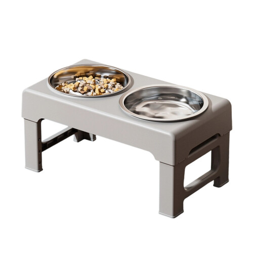 Ergonomic Dog Bowls With Adjustable Height And Durable-Gray