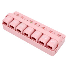 Rosa 7-Tage-Tabletten-Organizer 1,5 cm 7 Fächer