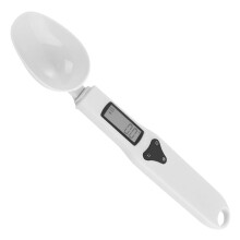 Balance alimentaire numérique avec écran LCD, cuillère à-Blanc