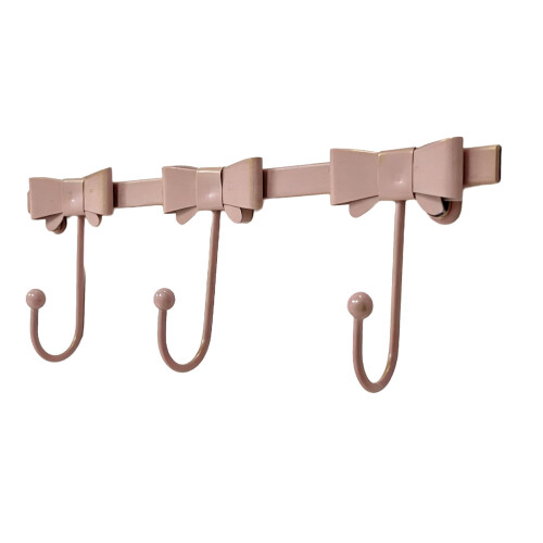 Iron Wall Mounted Hook With Bowknot Designs For Home-Pink