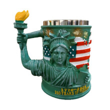 Patriotic Themed Torch Handle Resin Liberty Statue Mug For Hot