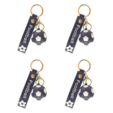 4X Soccer Ball Keychains Creatuve And Stylish-white black