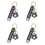 4X Soccer Ball Keychains Creatuve And Stylish-white black 1