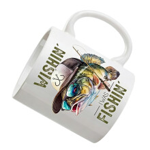 Ceramic Coffee Mug 350ml Funny I'd Rather Be Fishing Design-P 1