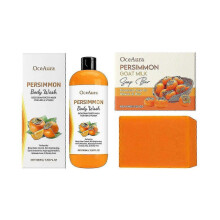 Persimmon Soap Bar and Persimmon Body Wash for Body Odor Control, Natural Deodorant Soap for Old People Smell, Remove Body Odor Shower Gel, Persimmon