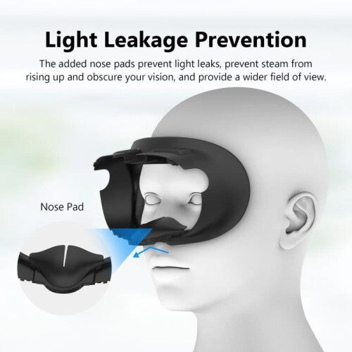 Face cover for Meta Quest 3 VR headset, washable replacement mask ABS + PU 1