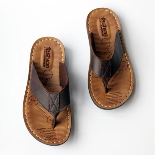 Men's Sandals - Black Leather - Summer Beach Shoes 1