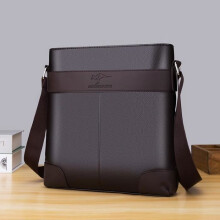 Herren-Schultertasche 24 x 26 x 6 cm, robuste Aktentasche aus PU-Leder, Business-Tasche – Braun