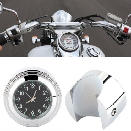 7-8 1 Motorcycle Handlebar Mount Watch Precise Dial Clock (Black) -ABI 2