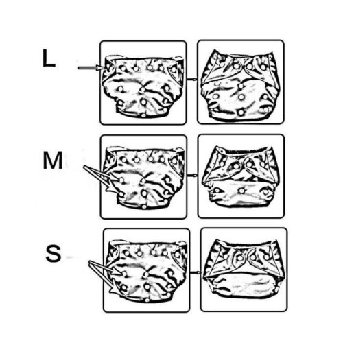 Set of 7 All-in-One Washable Diapers + 7 Microfiber Inserts 2