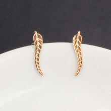 (Gold) Leaf-shaped Alloy Earrings for Women