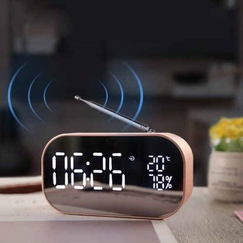 Wekkerradio, Bluetooth-luidspreker, desktop FM-radio, thermometer, handsfree bellen 1