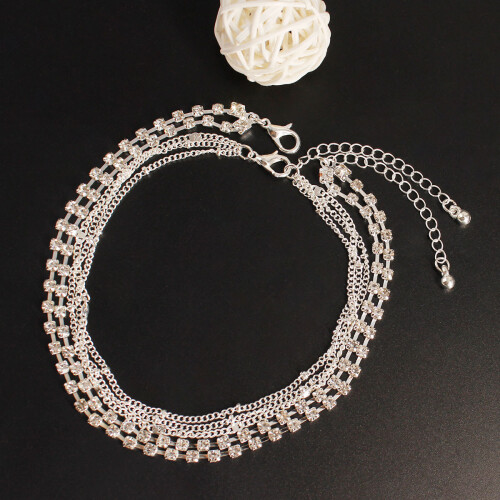 Tornozeleira com Strass 2 unid. Silver 2
