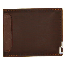 Iron Edge Billetera abatible modelo corto Tarjeta multicapa Marrón