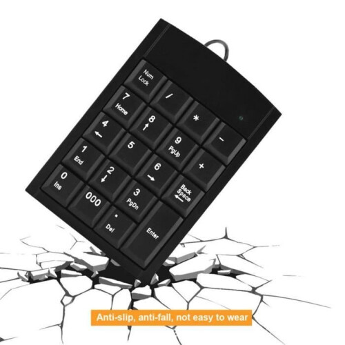 TBEST Wired USB Numeric Keypad - 19 Keys - Black 1
