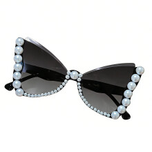 Modern Butterfly Sunglasses With Pearls Detail And-4