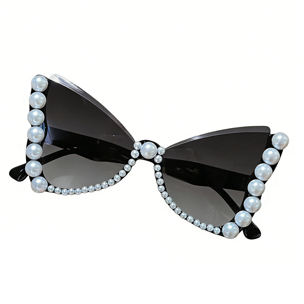 Trendy Cats Eye Sunglasses With Pearls Accents For Daily Wear-4