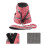 Padded cat vest with harness and adjustable leash for walking cats (Red, Small) — bigr 4