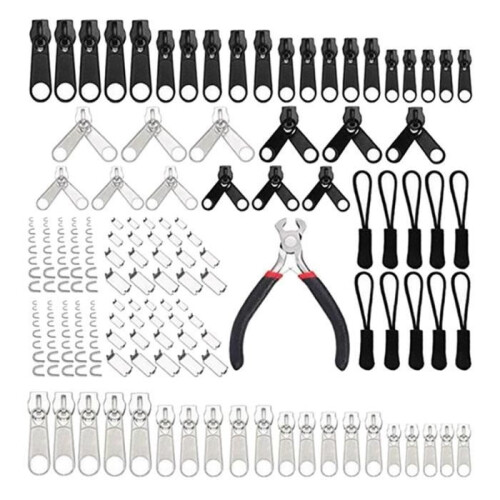 183-piece Zipper Repair Kit Replacement Accessories with Container Storage Box, Perfect for 1