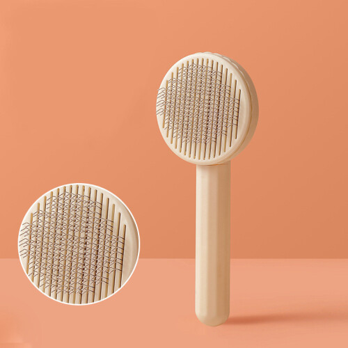 Pet Cat Hair Shedding Comb Beige 1
