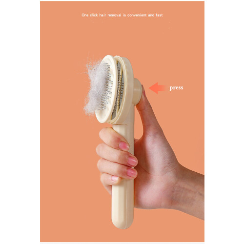 Pet Cat Hair Shedding Comb Beige 2
