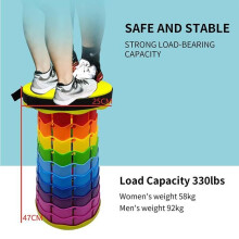 Portable Folding Stool, Retractable Camping Stool, Plastic Folding Stool for Fishing, Camping, and Outdoor Travel