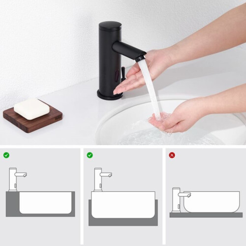 Automatic Infrared Brass Basin Tap in Black with Infrared Sensor and Adjustable Temperature 2