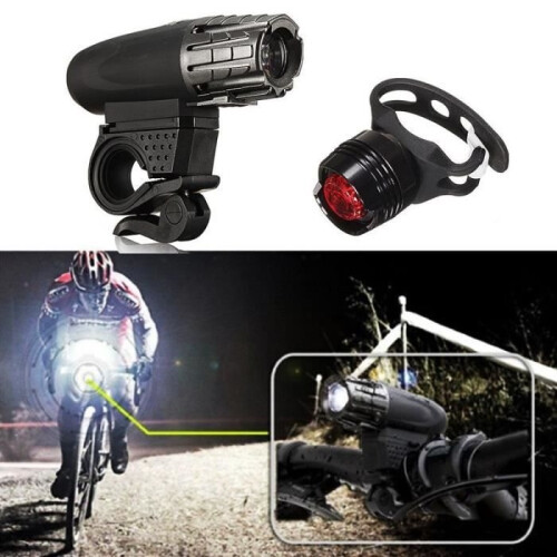 USB oplaadbare LED-fietslamp, fietskoplamp + achterlichtset 2