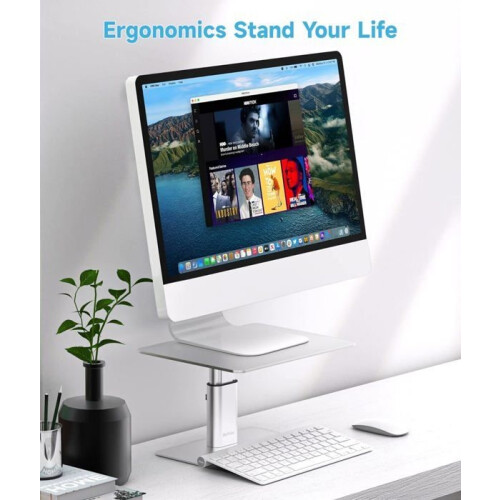 Monitor Riser Stand, Height Adjustable Metal Desktop Storage Organizer Compatible with TV, PC, Computer 1