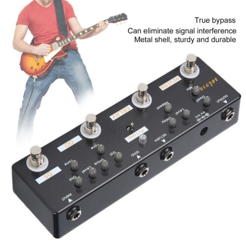 Minifinker 5-Mode Effects Pedal: Gitarreneffektpedal mit 5 Modi, Reverb, Delay, FX-Loop und Sampler. 2