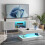 Modern White High Gloss Coffee Table LED Lights 2 Tier Rectangle Tea Table 7