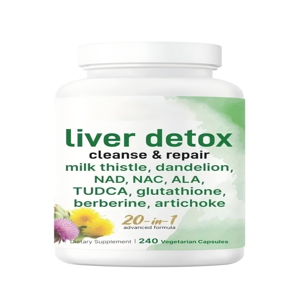 Liver Detox, 240 Veggie Capsules|20-in-1 Advanced Complex Liver Cleanse & Repair