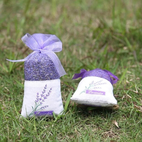 Pack of 30 empty lavender-scented sachets, resealable with drawstring, 30 units, light purple 1