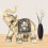 Beeldje - AYNEFY - Elegante Olifant - Goud - Hars - 15x14 cm 4