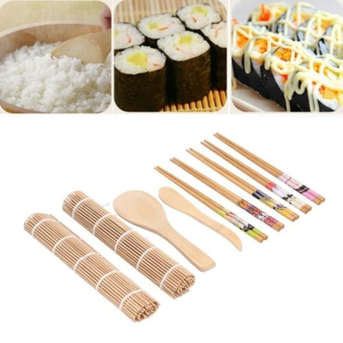 Sushi Making Kit - SURENHAP - 8 Pieces - Bamboo - Easy to Use - Ideal for Beginners 2