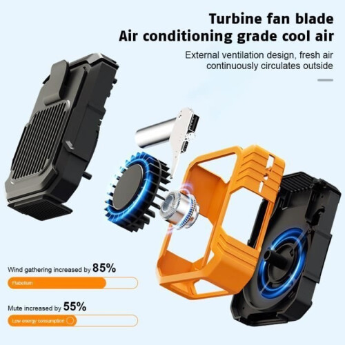 Draagbare ventilator - QINGQUE - Clip-on model - 4000mAh - USB - Oranje 1