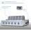 6-Port-USB-Multiladestation mit 6 kurzen Kabeln, Silber 5